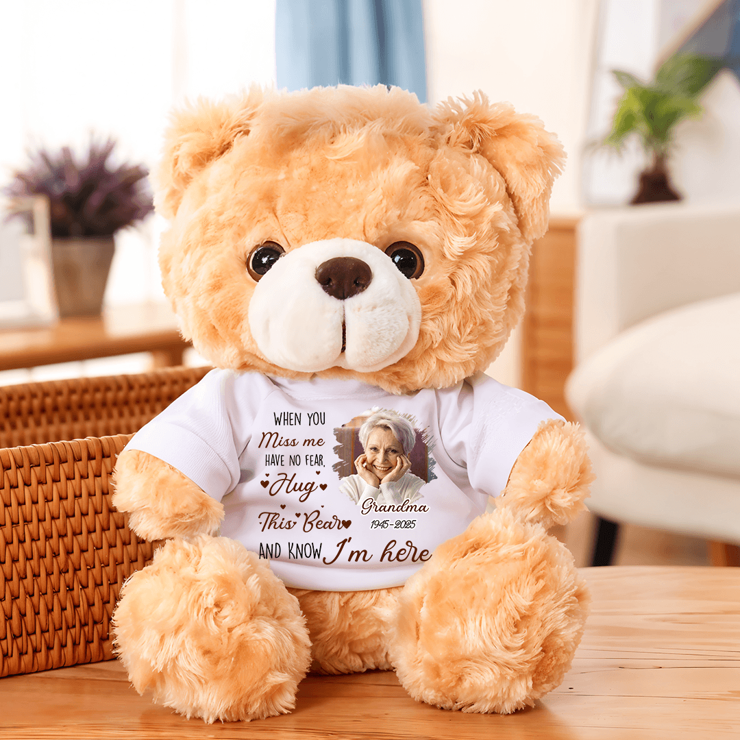 A Hug From Heaven - Teddy Bear With Personalized Photo Shirt