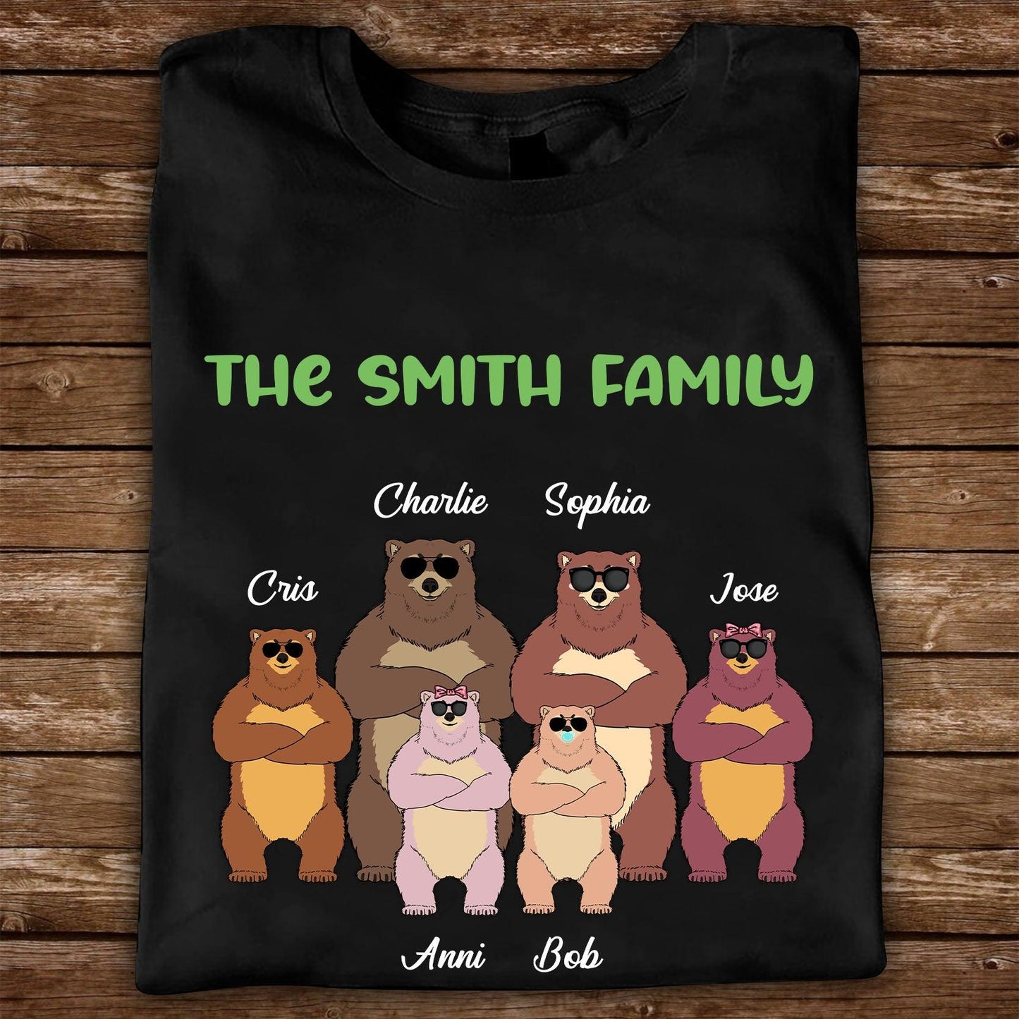 Family Bears Personalized T-Shirt - Personalized Custom Unisex T-Shirt