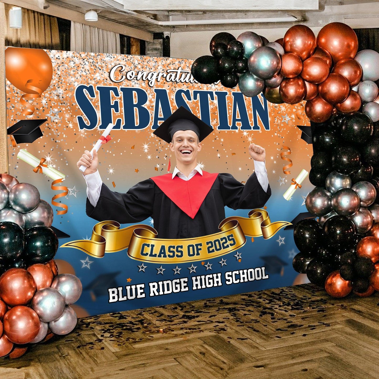 Congratulations Graduation Backdrop - Custom Class of 2025 Graduation Party Backdrop - Personalized Backdrop Graduation Party
