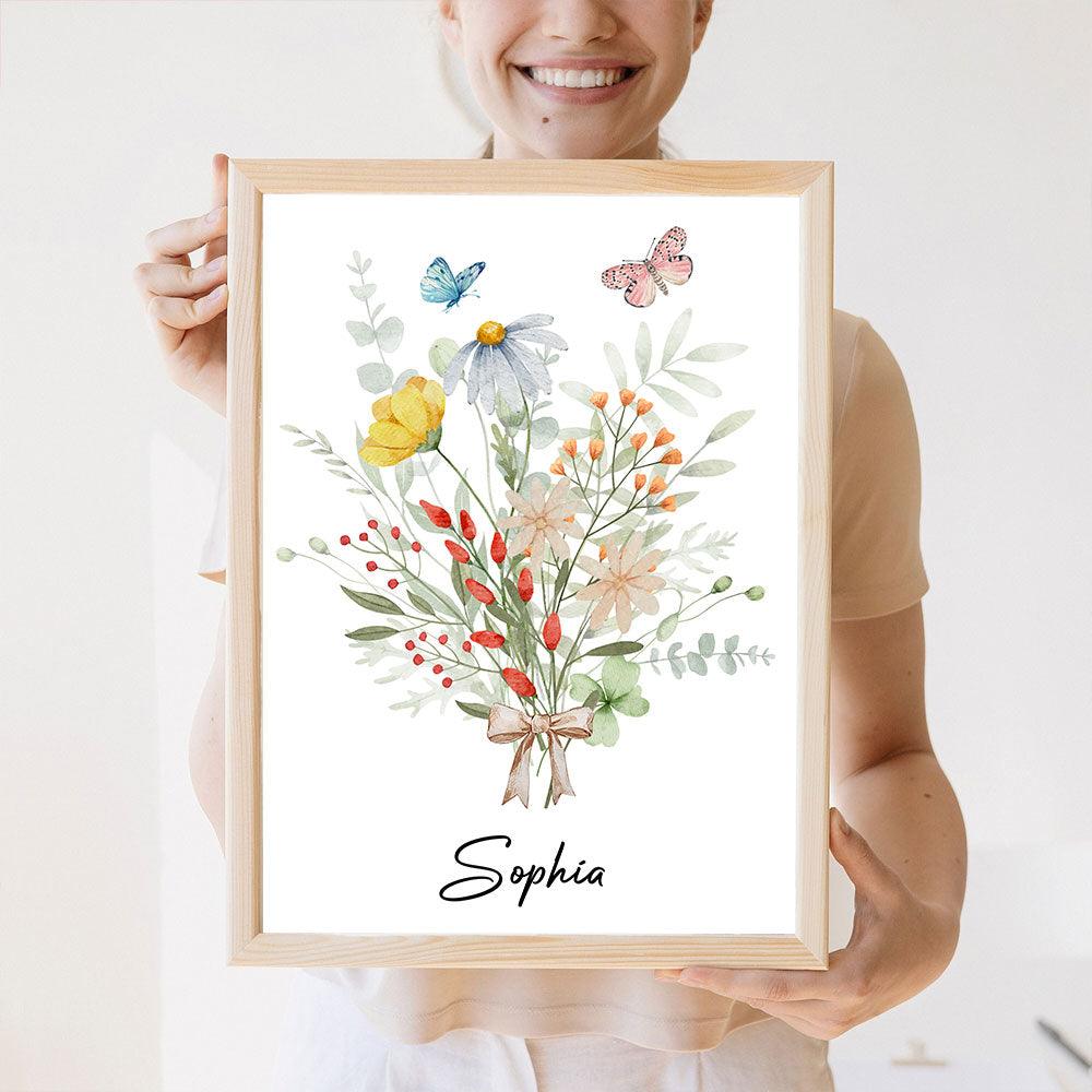 Flower Alphabet Canvas - Personalized Custom Canvas