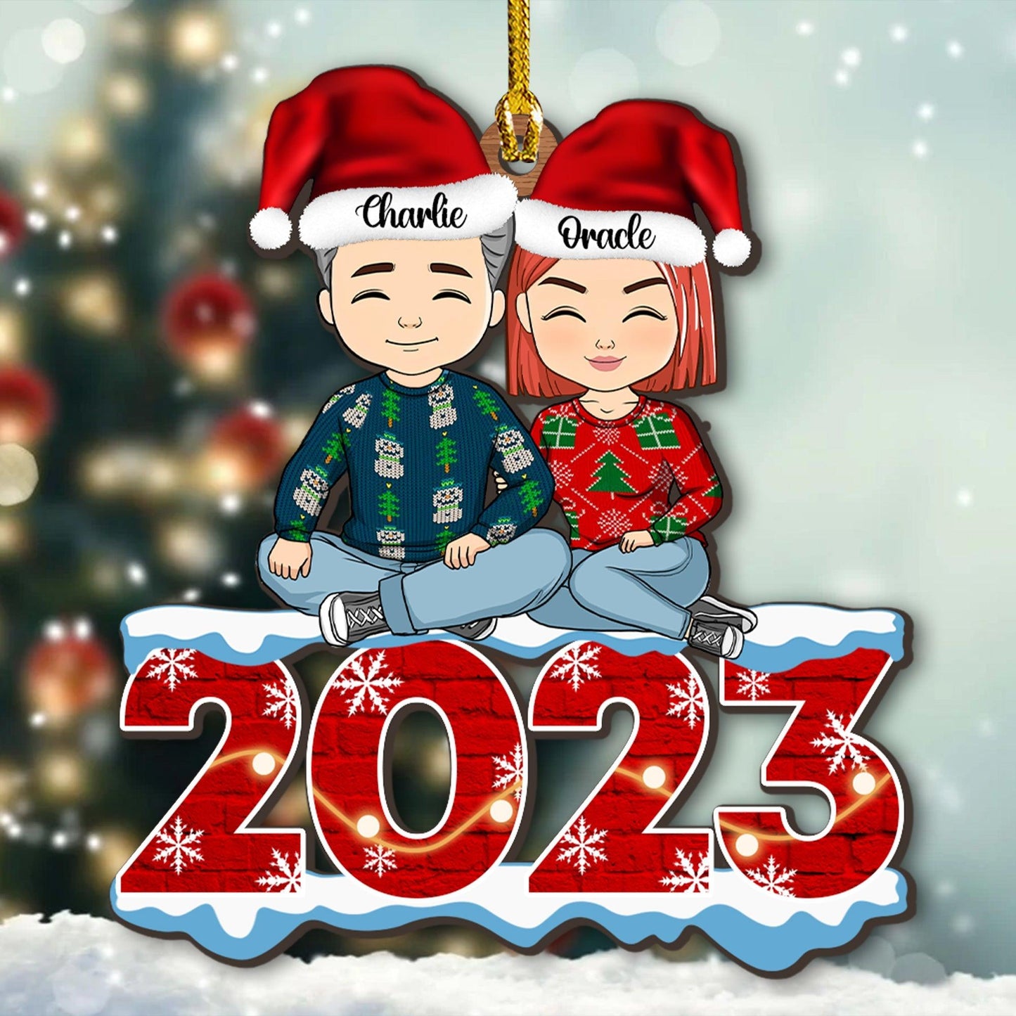 This Christmas Our Together Ornament - Custom 1-Layered Wood