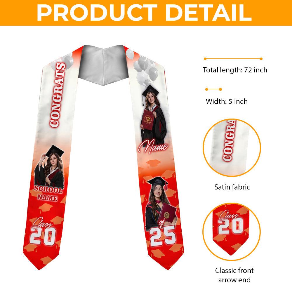 Congrats Graduatoion Photo - Graduation Stoles with Photo - Grad Gift