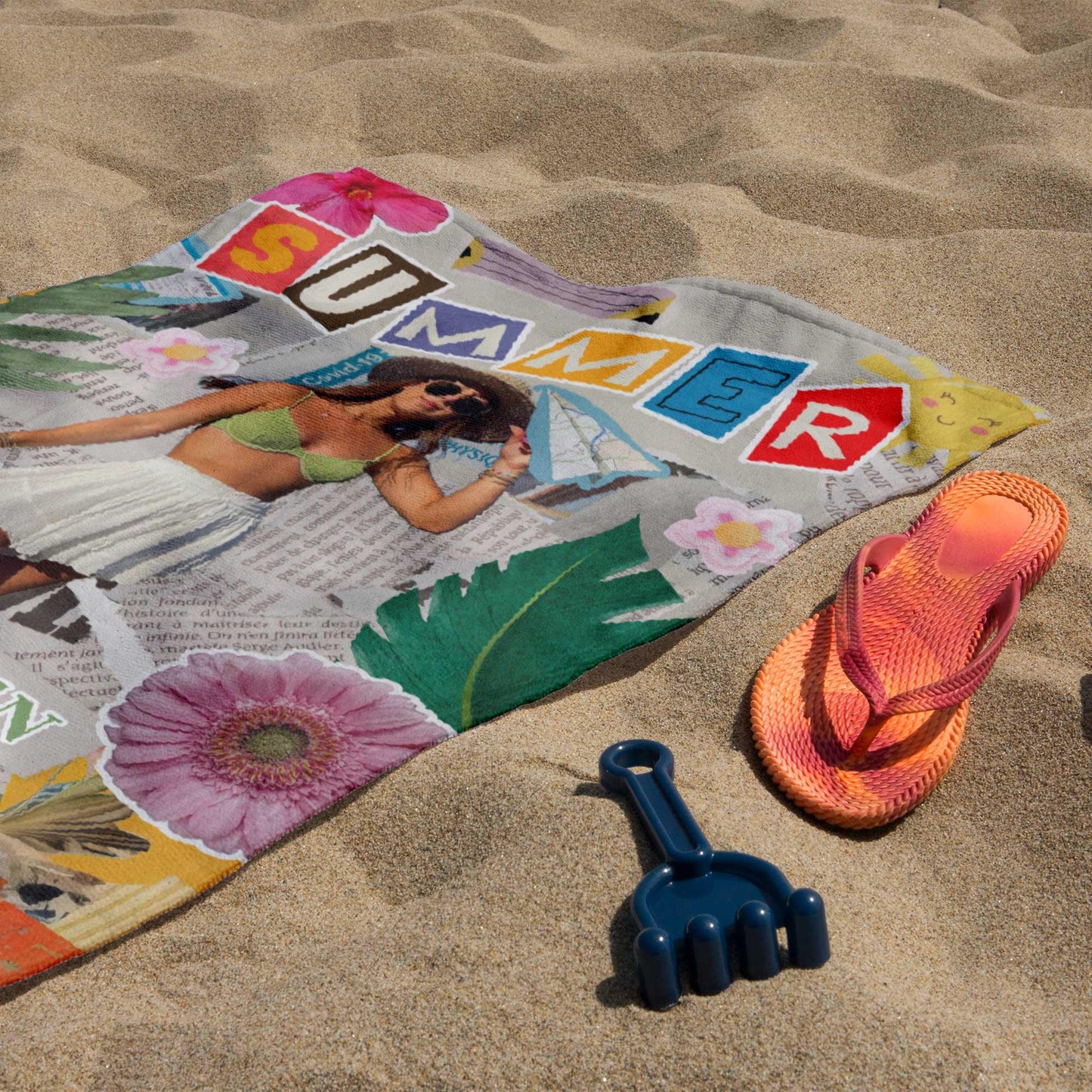 Personalized Photo Name Beach Towel - Custom Summer Gift