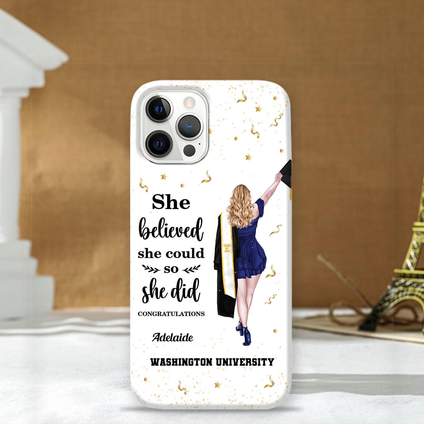 She Believed She Could So She Did - Personalized Phone Case
