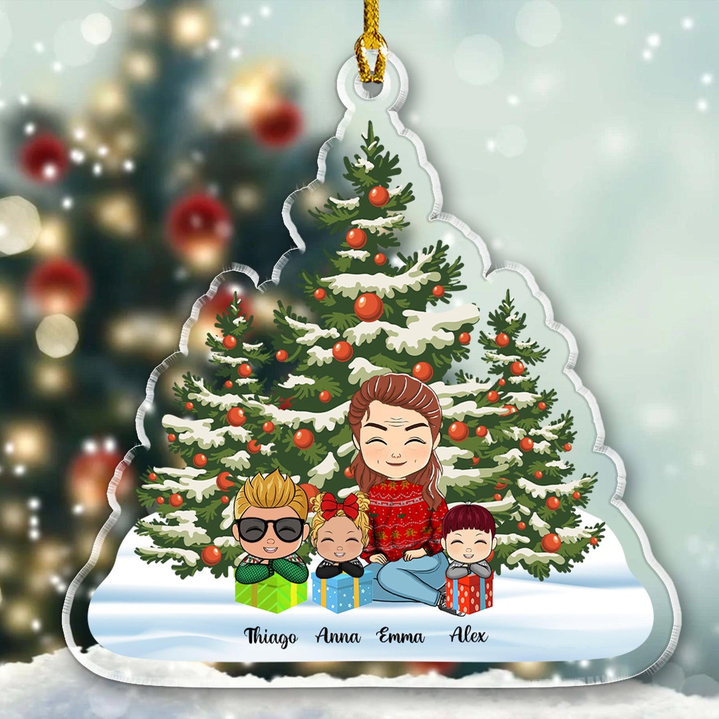 Grandma & Grandkid Christmas - Personalized Acrylic Ornament