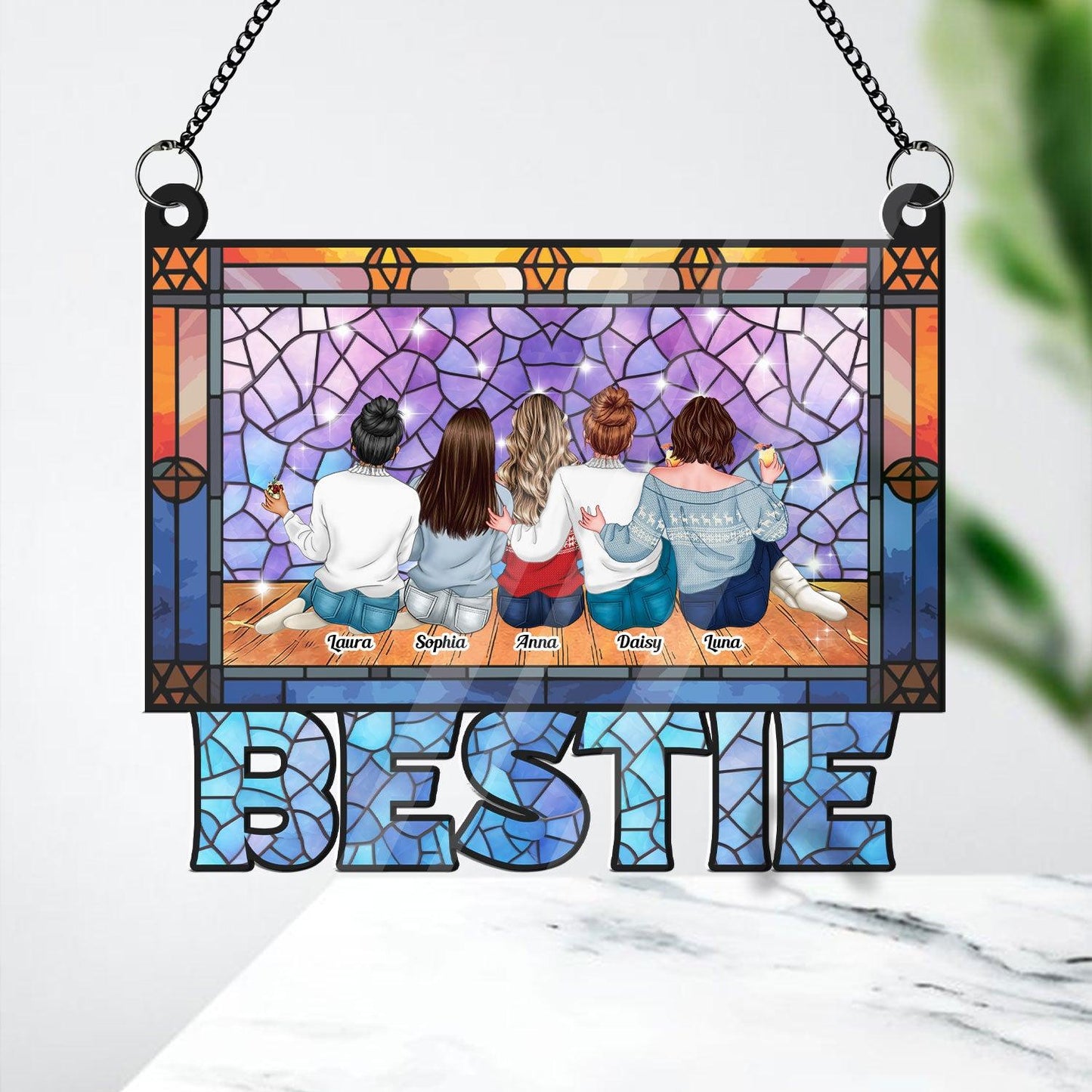 Bestie Era Hanging Acrylic - Personalized Window Decor