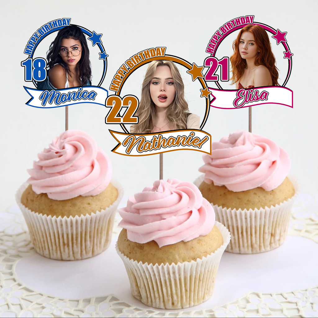Custom Face Birthday - Party Decorations Cake Topper