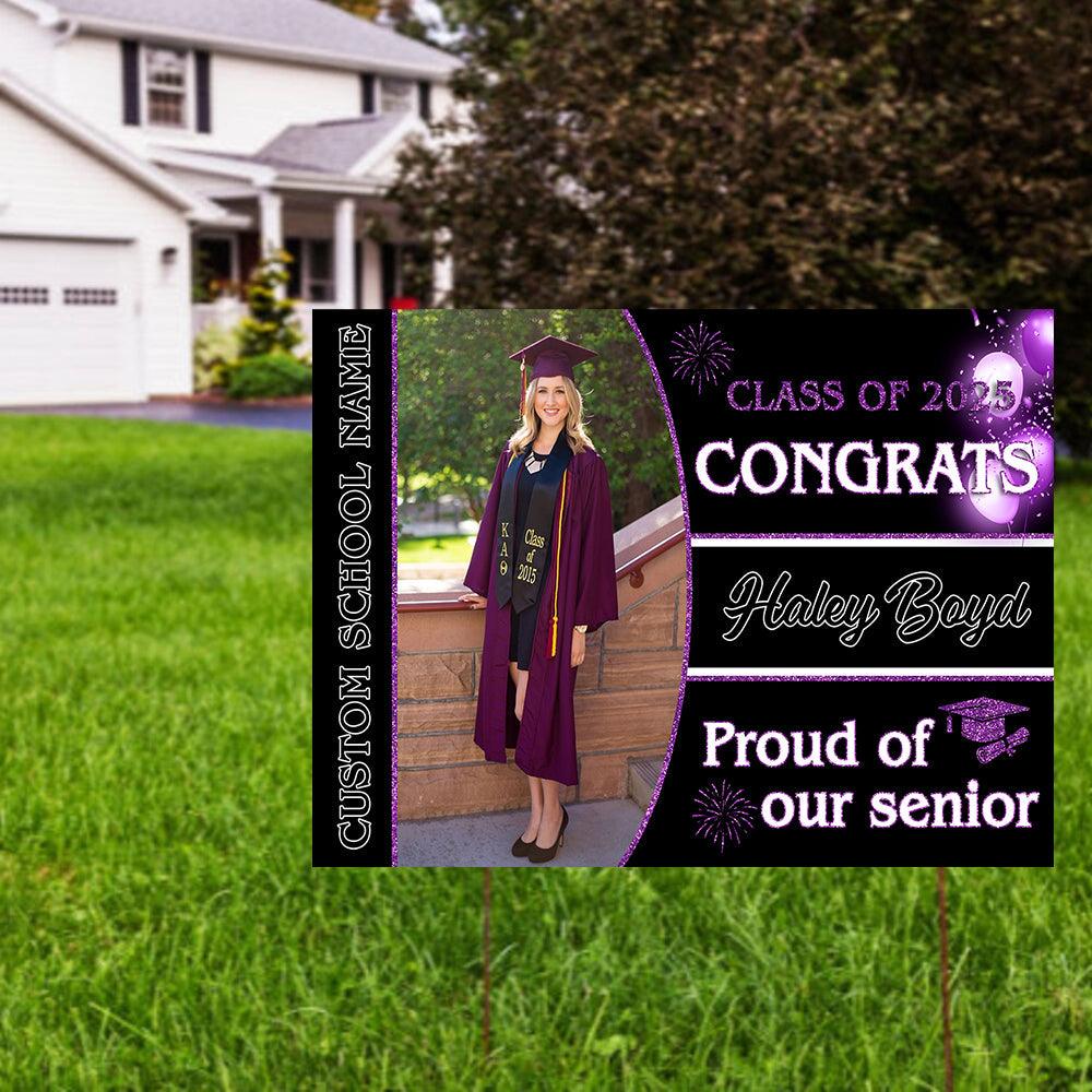 Proud Senior Party Lawn Sign - Personalized Graduation Gift