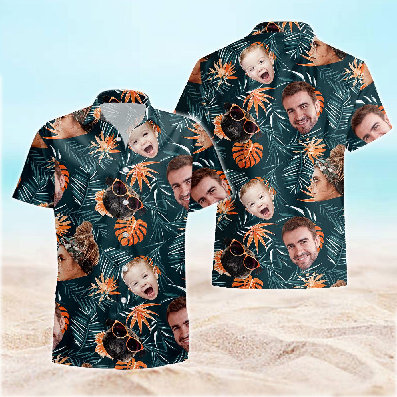 Customized Photo Hawaiian Shirt - Personalized Father's Gift