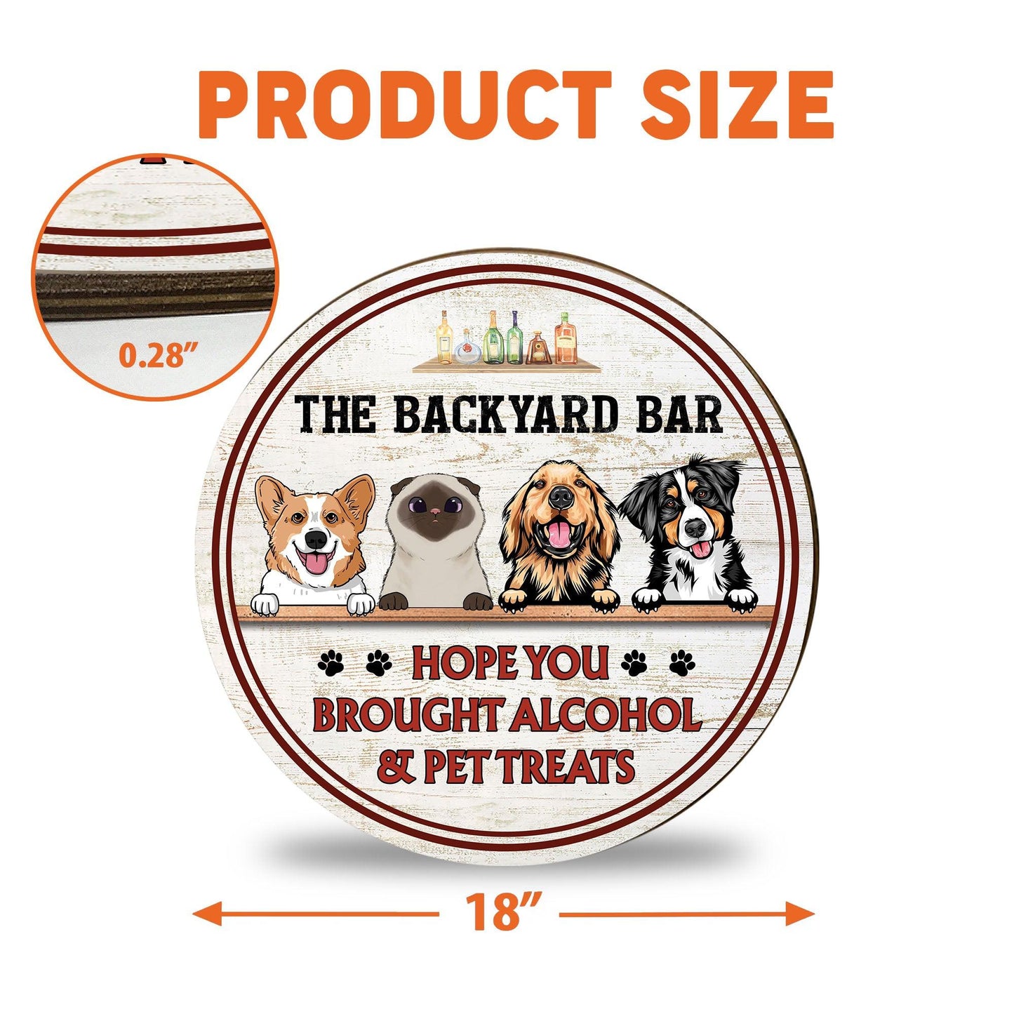 Personalized Wooden Sign - Alcohol and Dog Treats Gift For Lovers