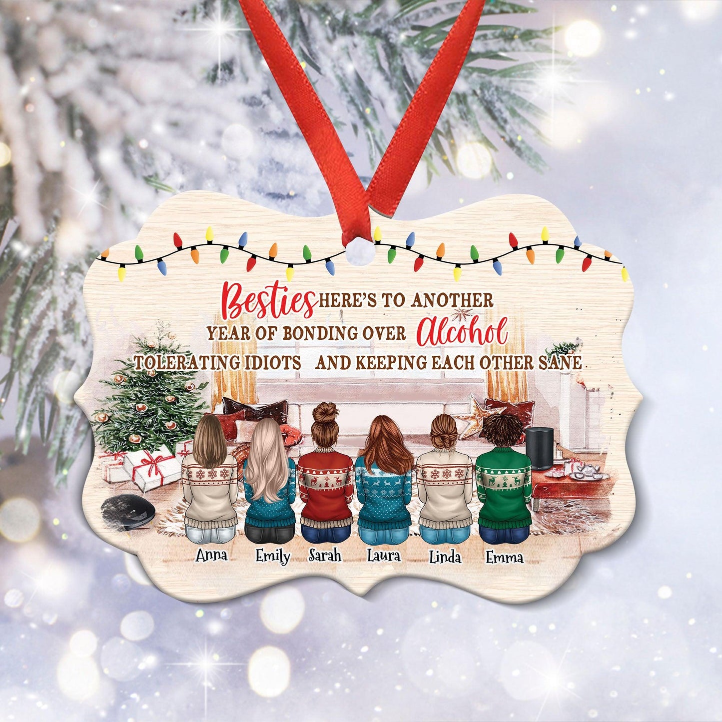 Personalized Benelux Ornament - Bestie Keeping Each Other Sane