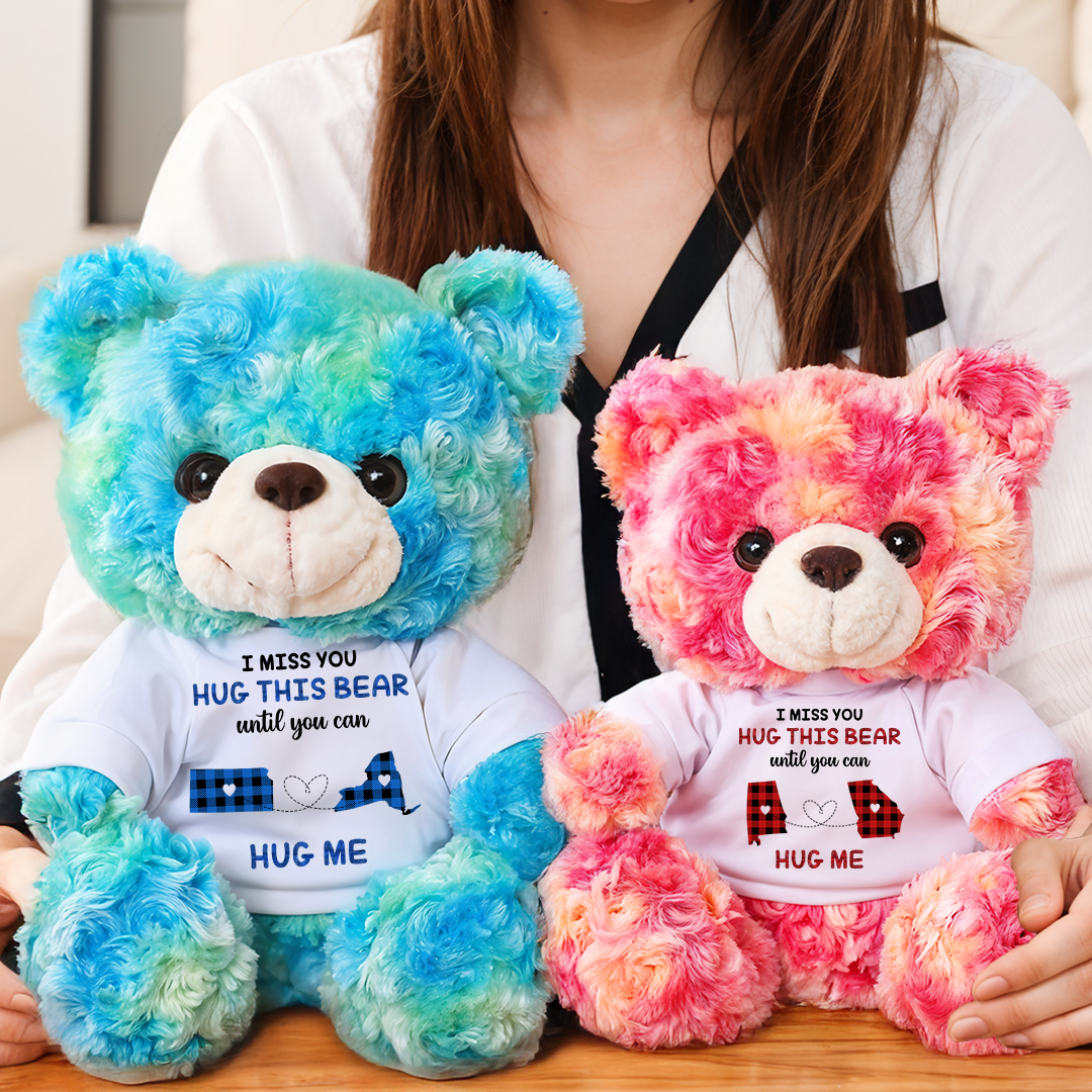 Long Distance Relationship Gift - Teddy Bear With Personalized Photo Shirt