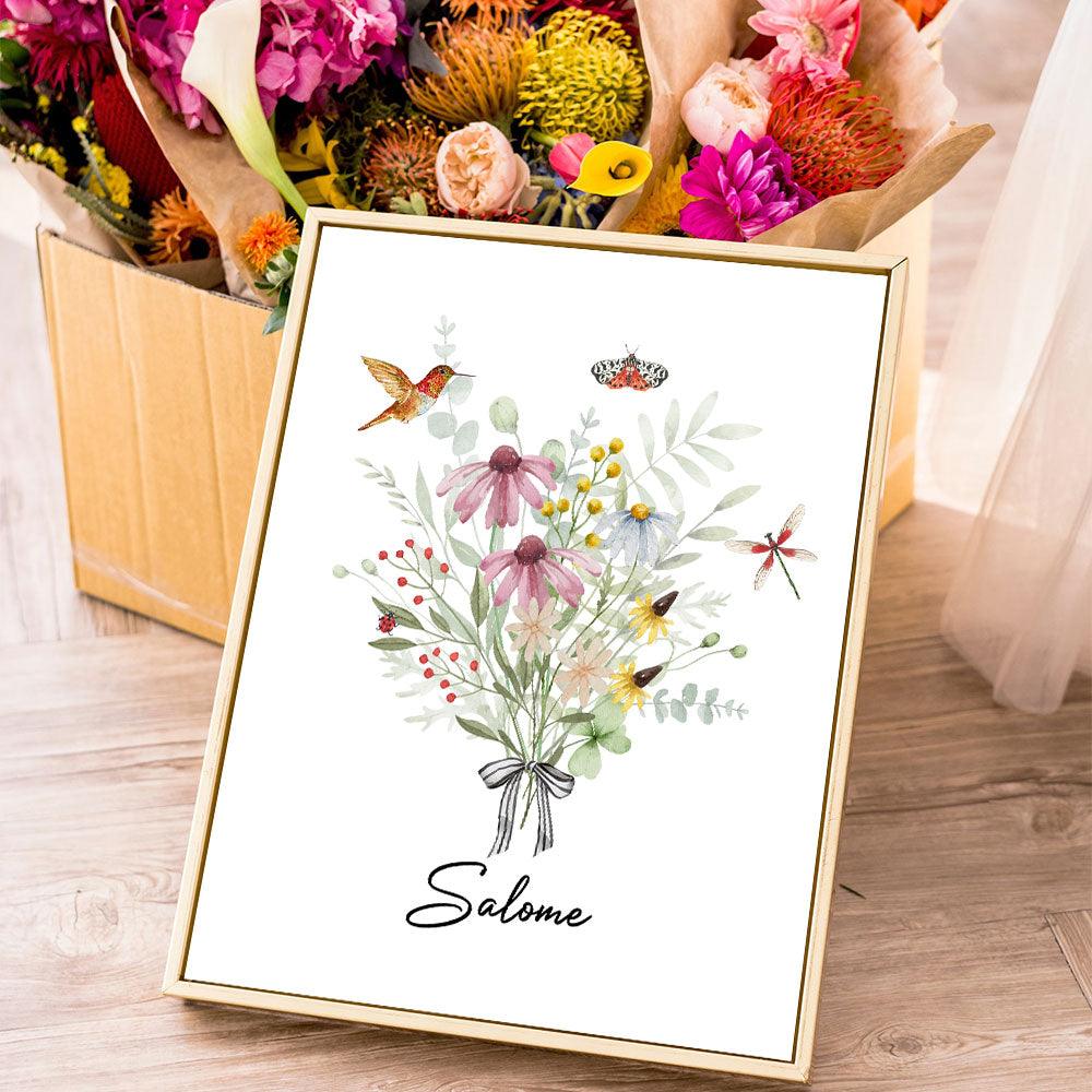 Flower Alphabet Canvas - Personalized Custom Canvas