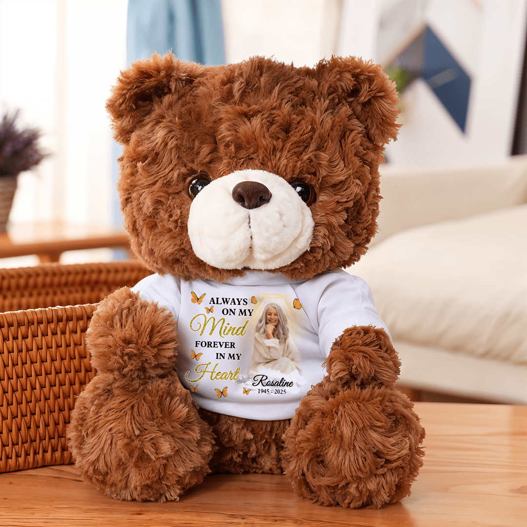 Your Wings Were Ready Memorial Bear - Teddy Bear With Personalized Photo Shirt