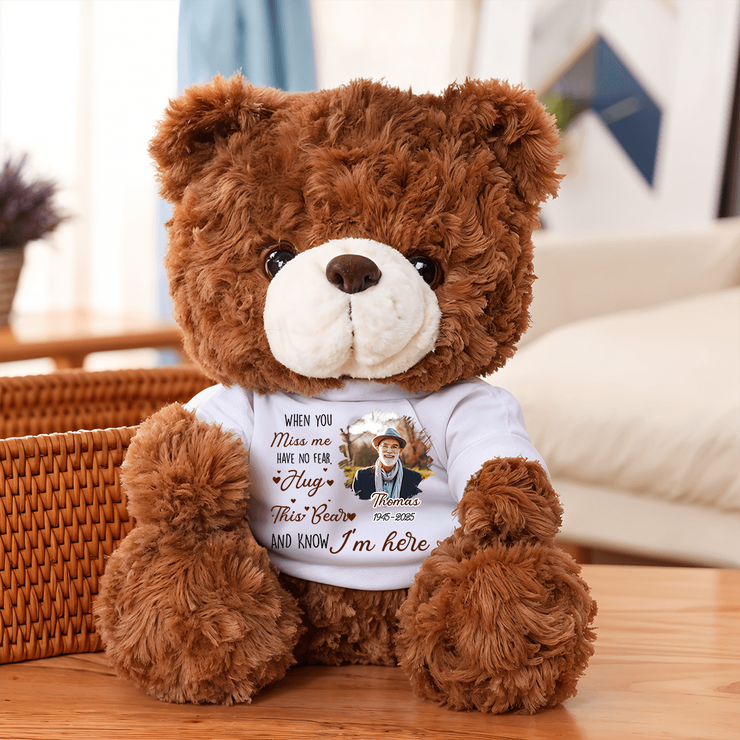 A Hug From Heaven - Teddy Bear With Personalized Photo Shirt