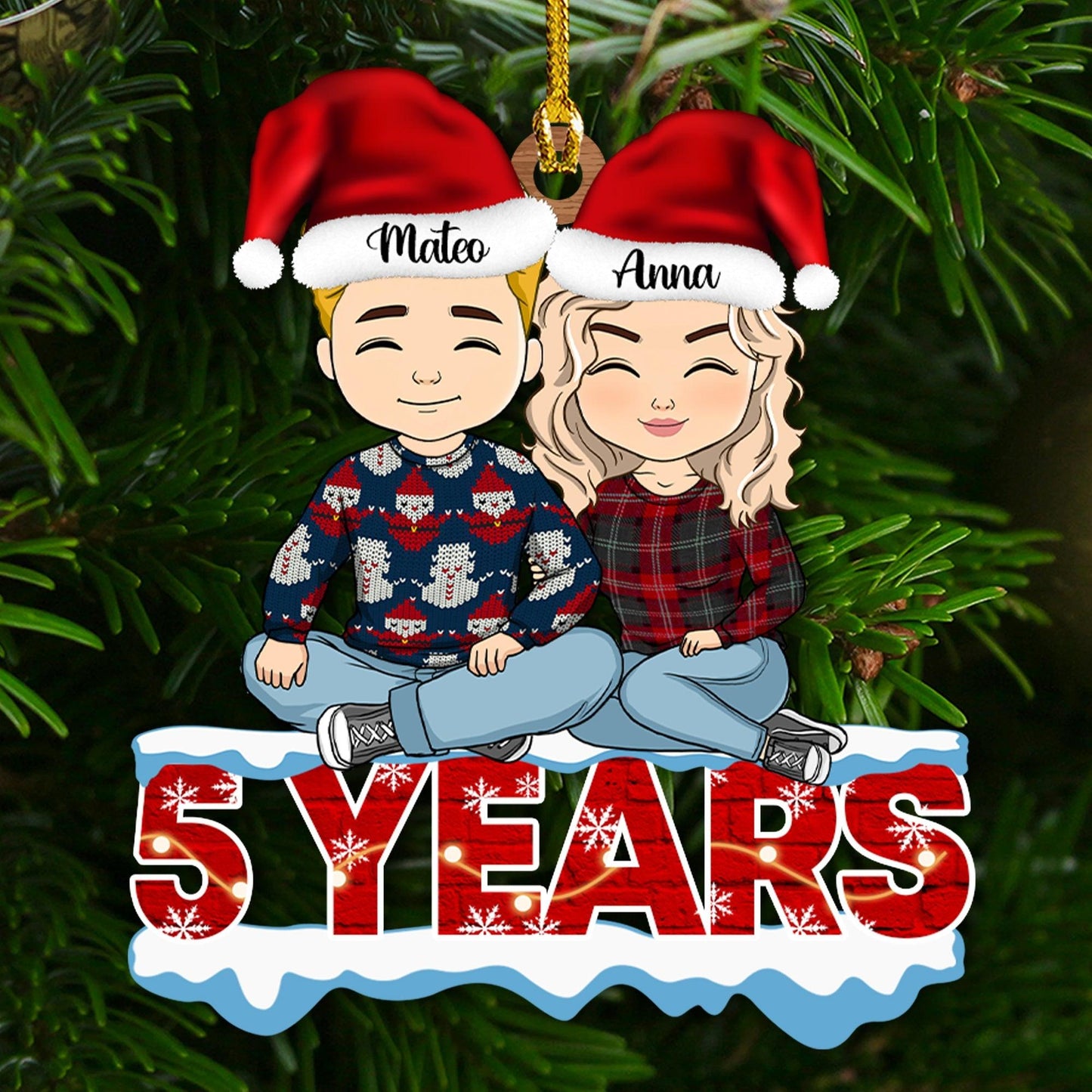 This Christmas Our Together Ornament - Custom 1-Layered Wood