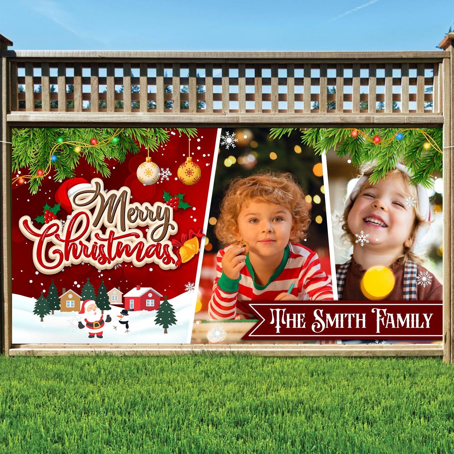 Merry Christmas Garage Door Decorations - Holiday Banner