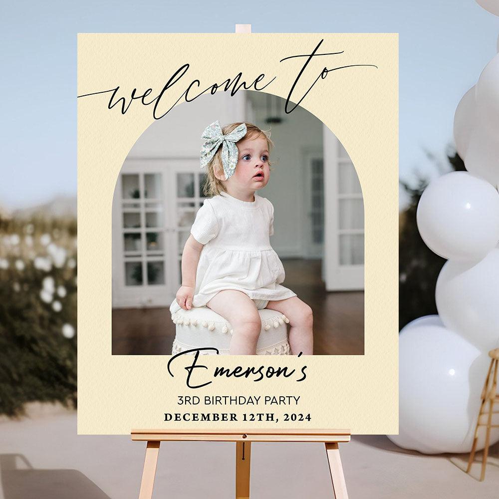Happy Birthday Welcome Sign - Personalized Baby Welcome Sign Decor