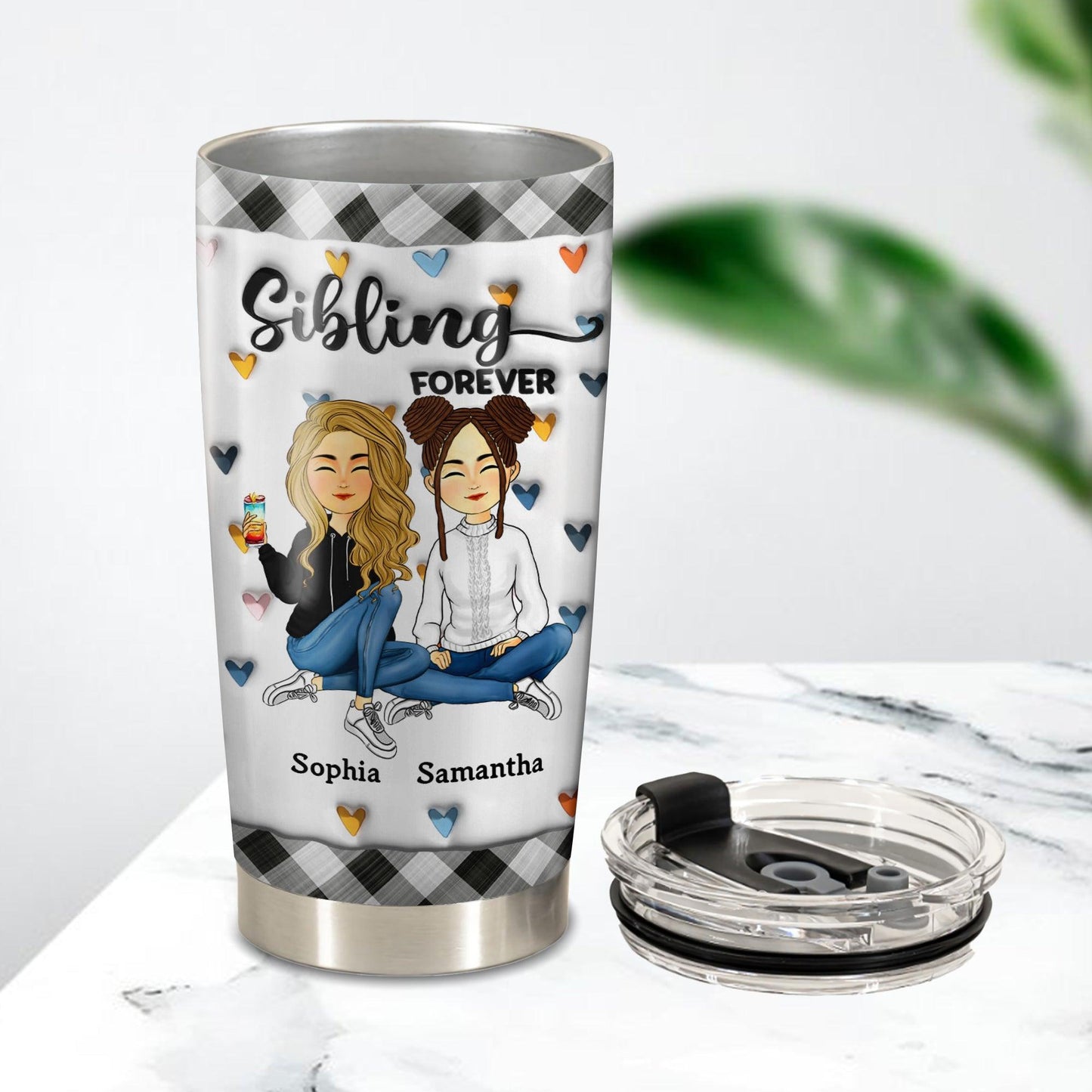 Sister Forever Personalized Tumbler - Custom 3D Inflated Gift