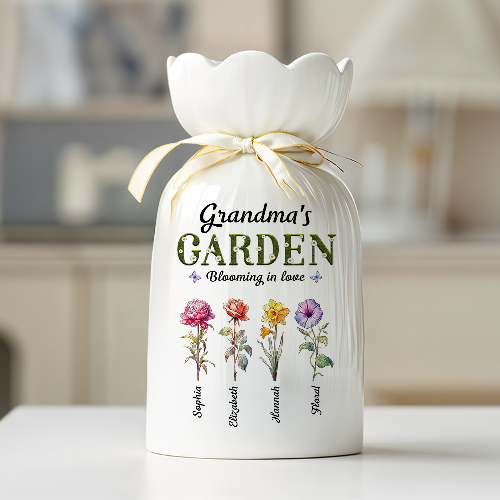 Grandma Garden - Flower Pot Personalized Custom Home Decor Flower Vase