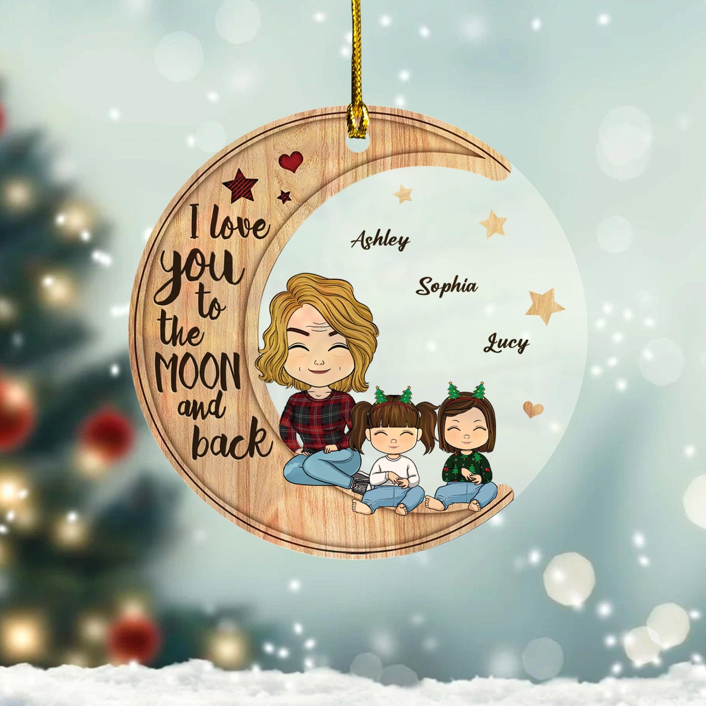 I Love You To The Moon And Back - Personalized Acrylic Ornament