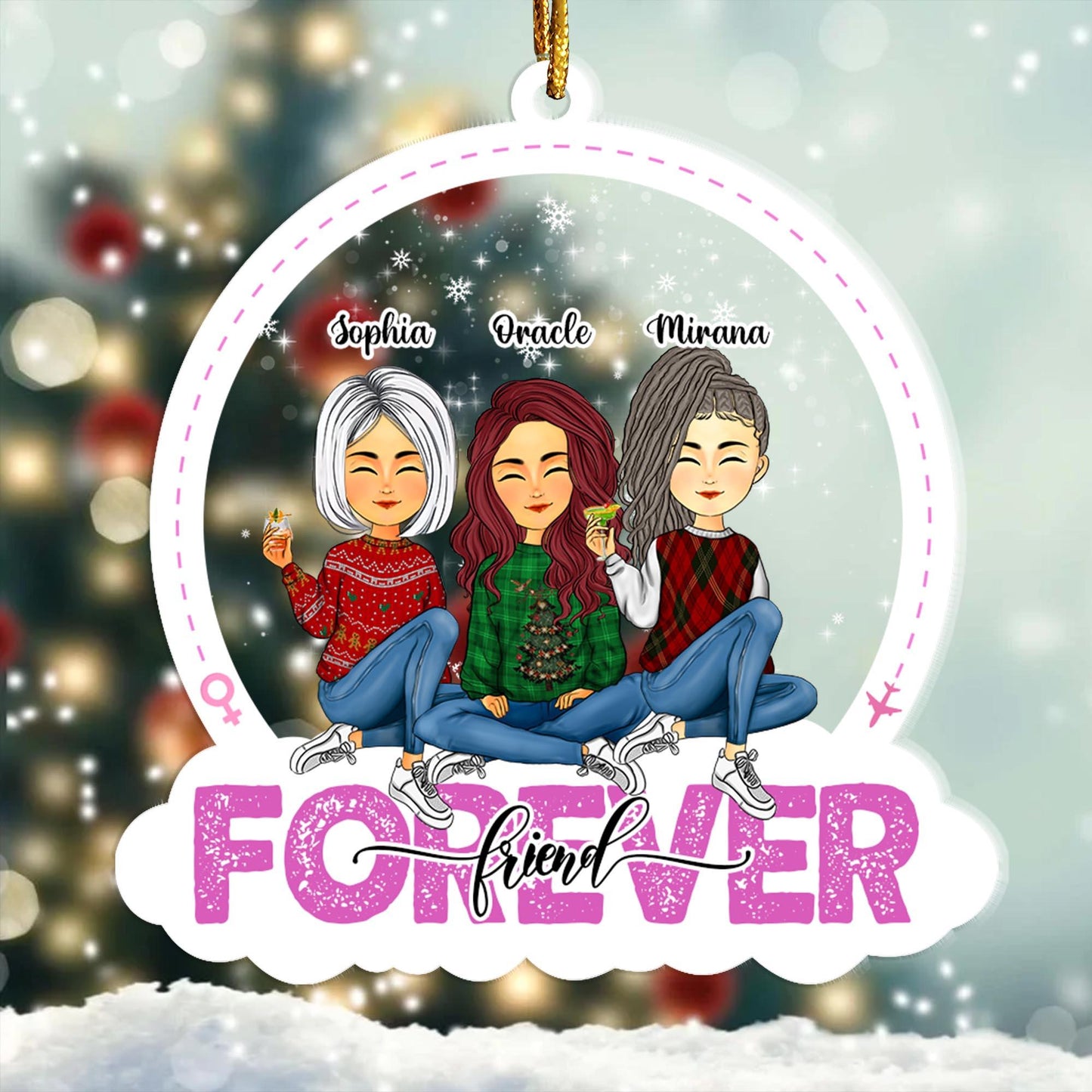 Custom Shape Acrylic Ornament - Friends Forever Personalized Gift