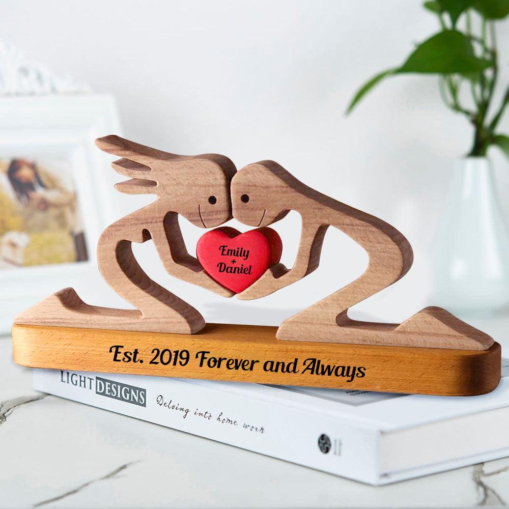DIY Empty Wood Carvings - Together Since Wooden Couple Puzzle