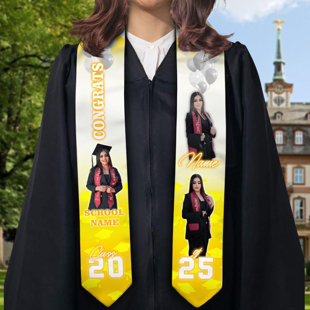 Congrats Graduatoion Photo - Graduation Stoles with Photo - Grad Gift