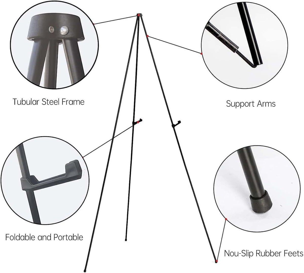 Instant Easels Stand - Welcome Sign Display - Tripod Metal Stand