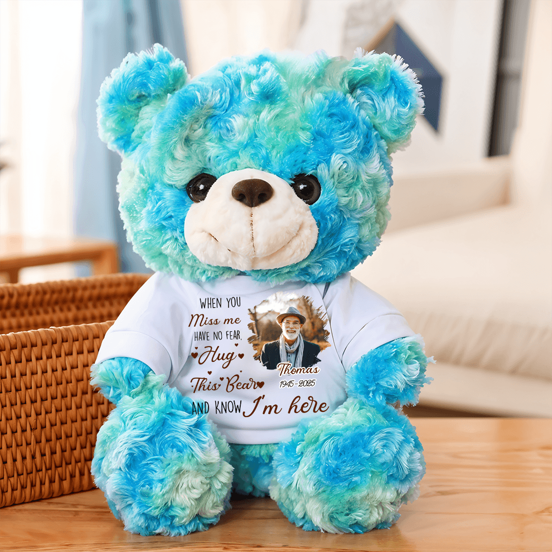 A Hug From Heaven - Teddy Bear With Personalized Photo Shirt