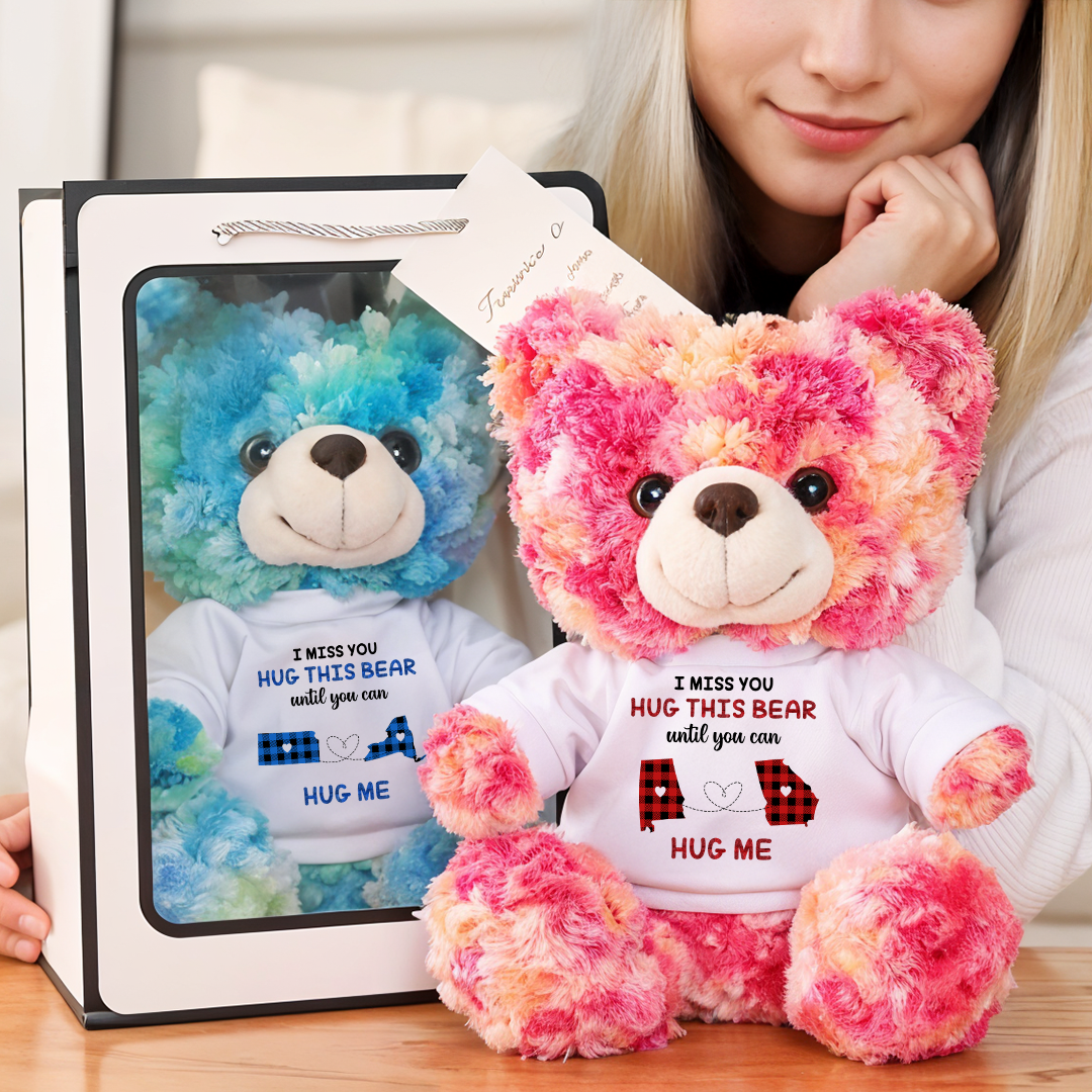Long Distance Relationship Gift - Teddy Bear With Personalized Photo Shirt