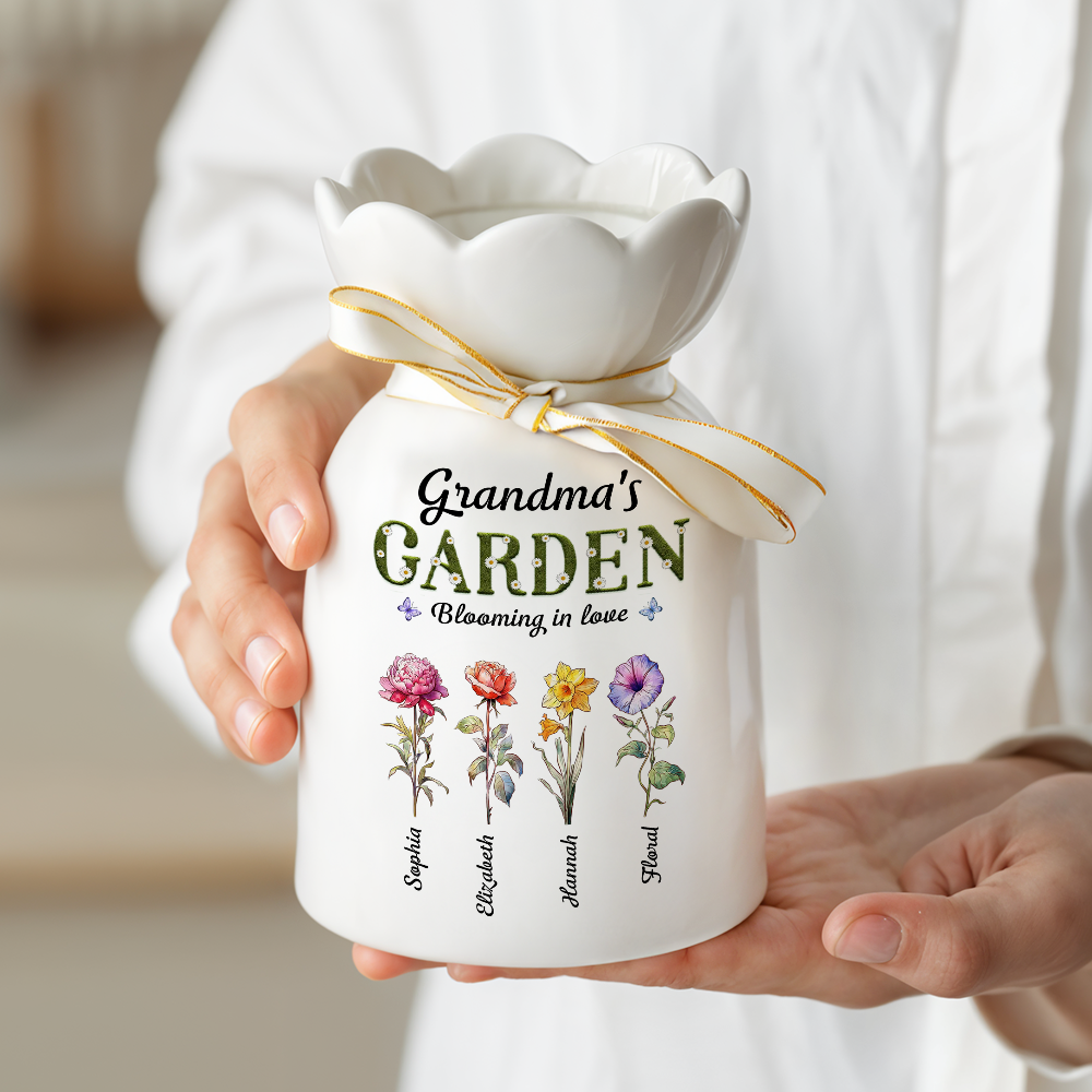 Grandma Garden - Flower Pot Personalized Custom Home Decor Flower Vase