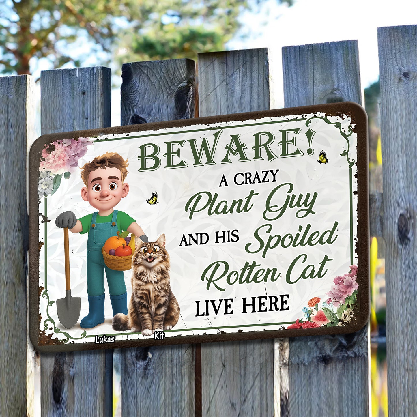 Crazy Plant Lady And Her Cats Are Here - Personalized Custom Metal Sign