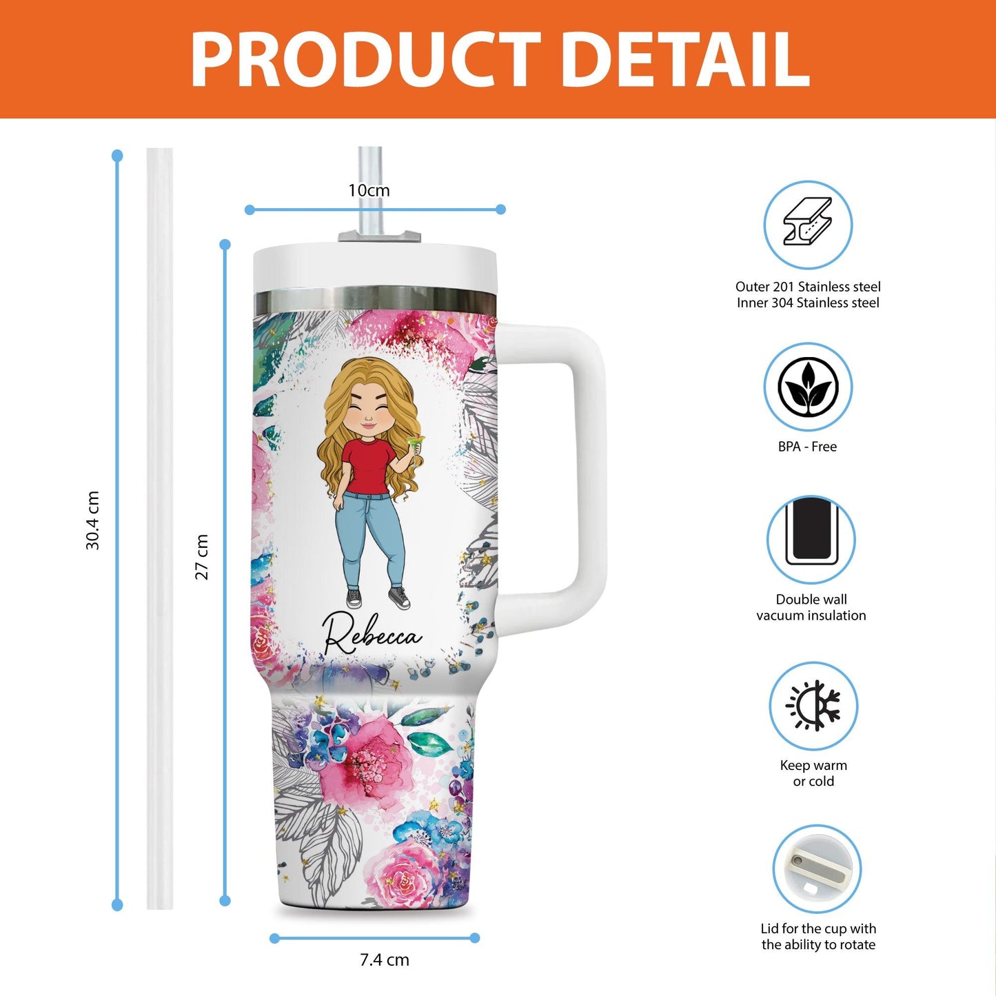 She Strong Selfless Fearless Tumbler - Personalized Custom Tumbler