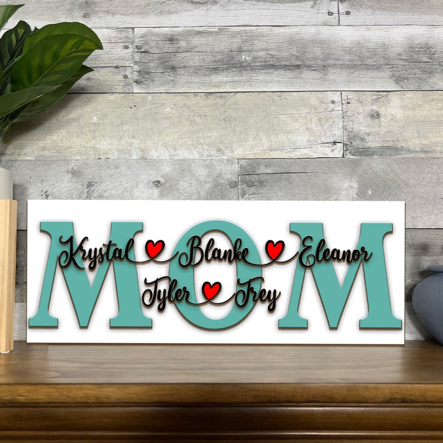 Mom Signs with Kids Names - Mom Wood Sign - Mother's Day Gift