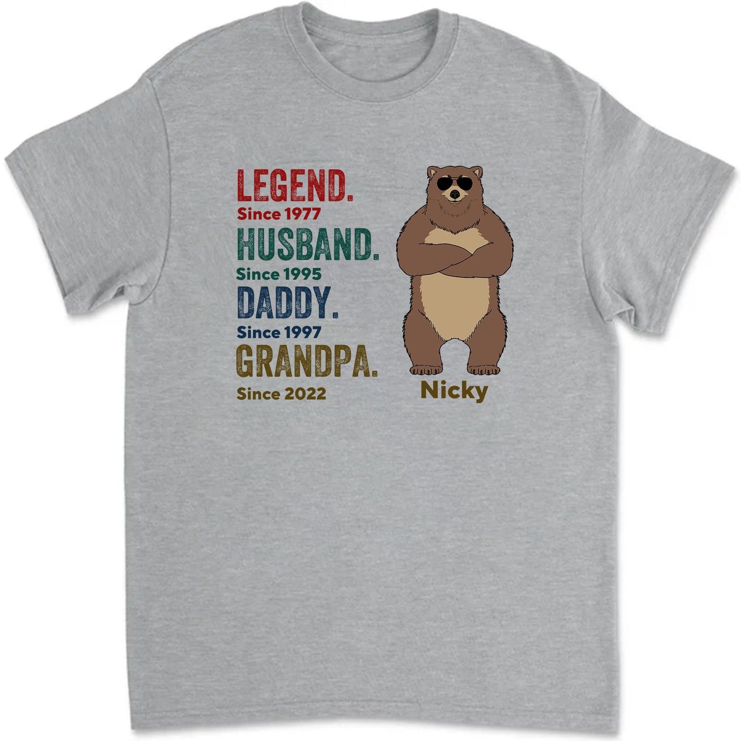 Legend Husband Daddy Bear Shirt - Gifts For Him - Custom Tee