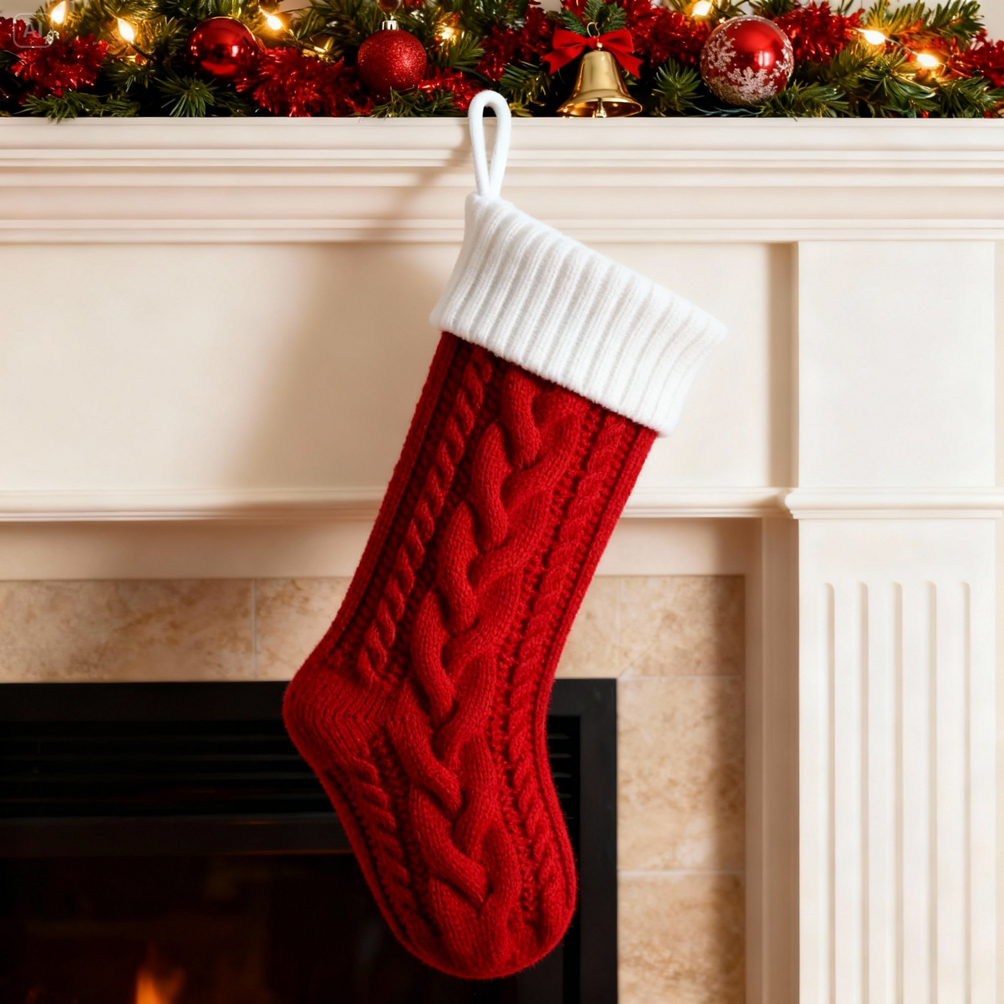 Family Name Christmas Ornament - Wooden Ornament With Christmas Stocking