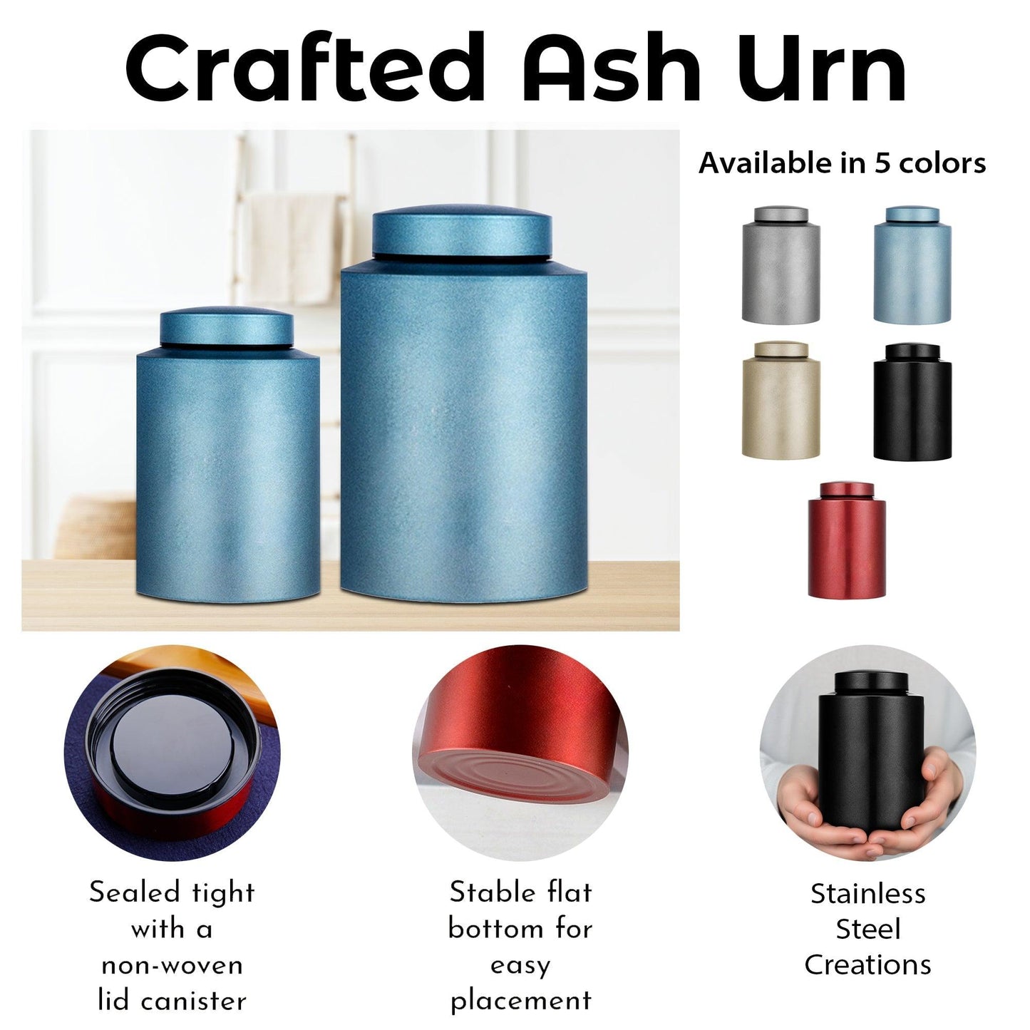 Loving Family - Keepsake Urn for Ashes - Stainless Steel