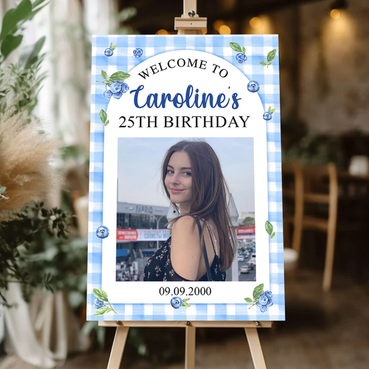 Berry Berry Happy Birthday Welcome Sign - Personalized Baby Welcome Sign Decor