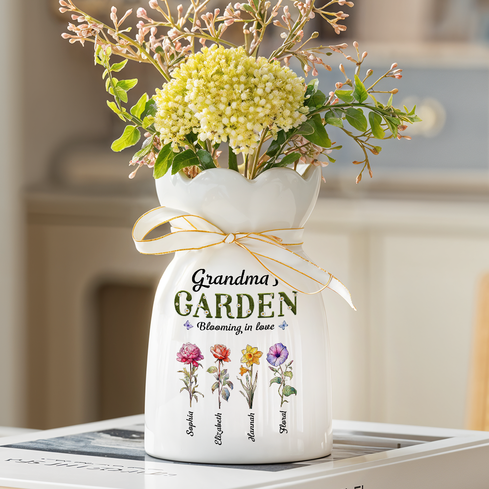 Grandma Garden - Flower Pot Personalized Custom Home Decor Flower Vase