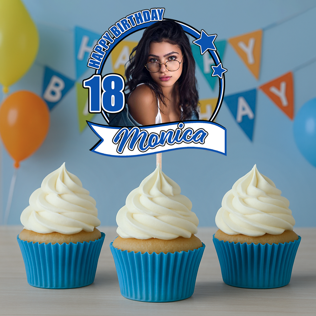 Custom Face Birthday - Party Decorations Cake Topper