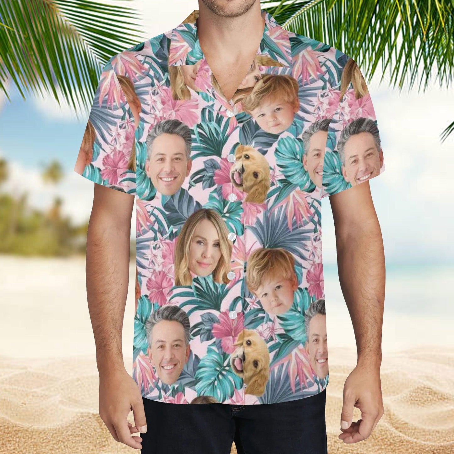 Customized Photo Hawaiian Shirt - Personalized Father's Gift