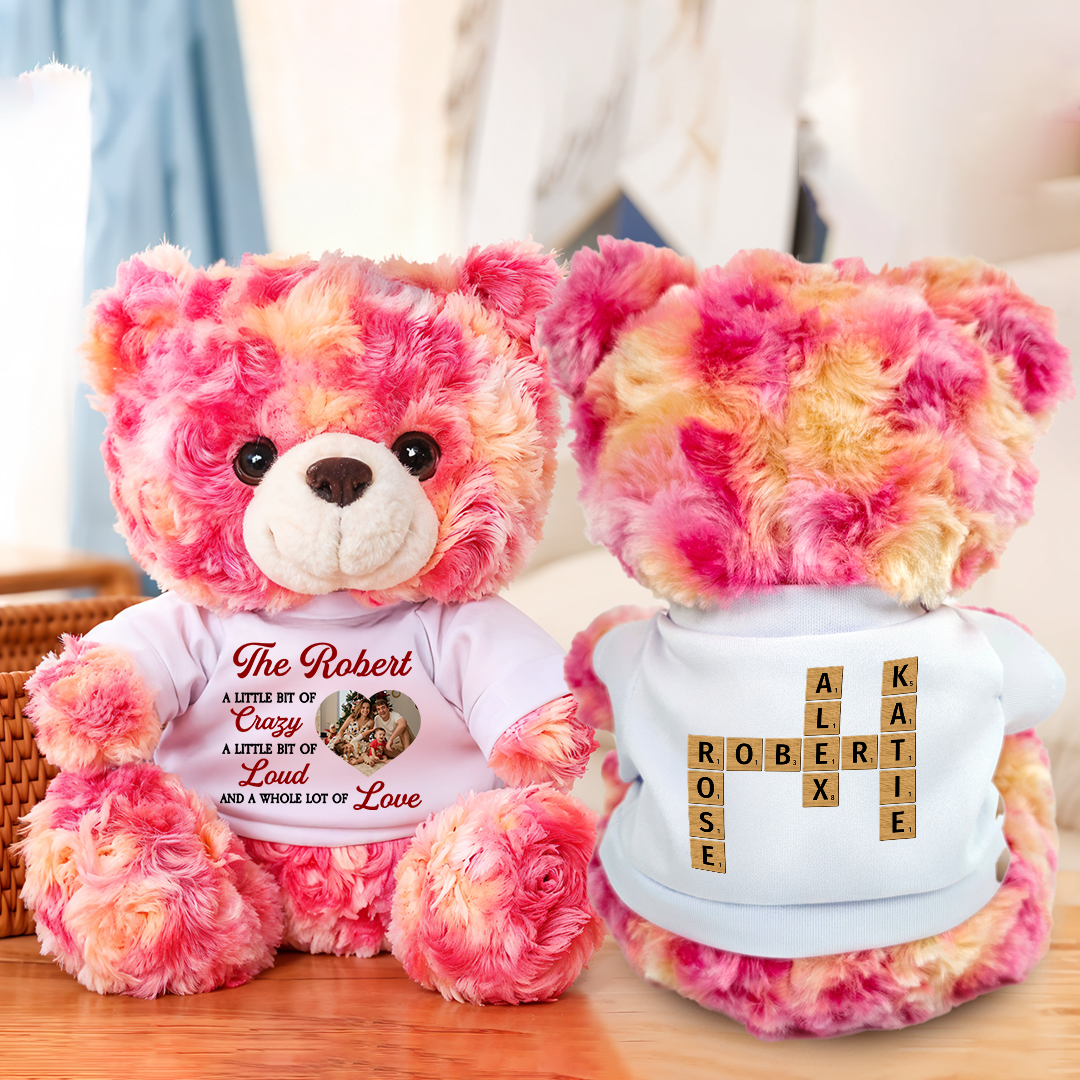 A Little Bit Of Crazy - Teddy Bear With Personalized Photo Shirt