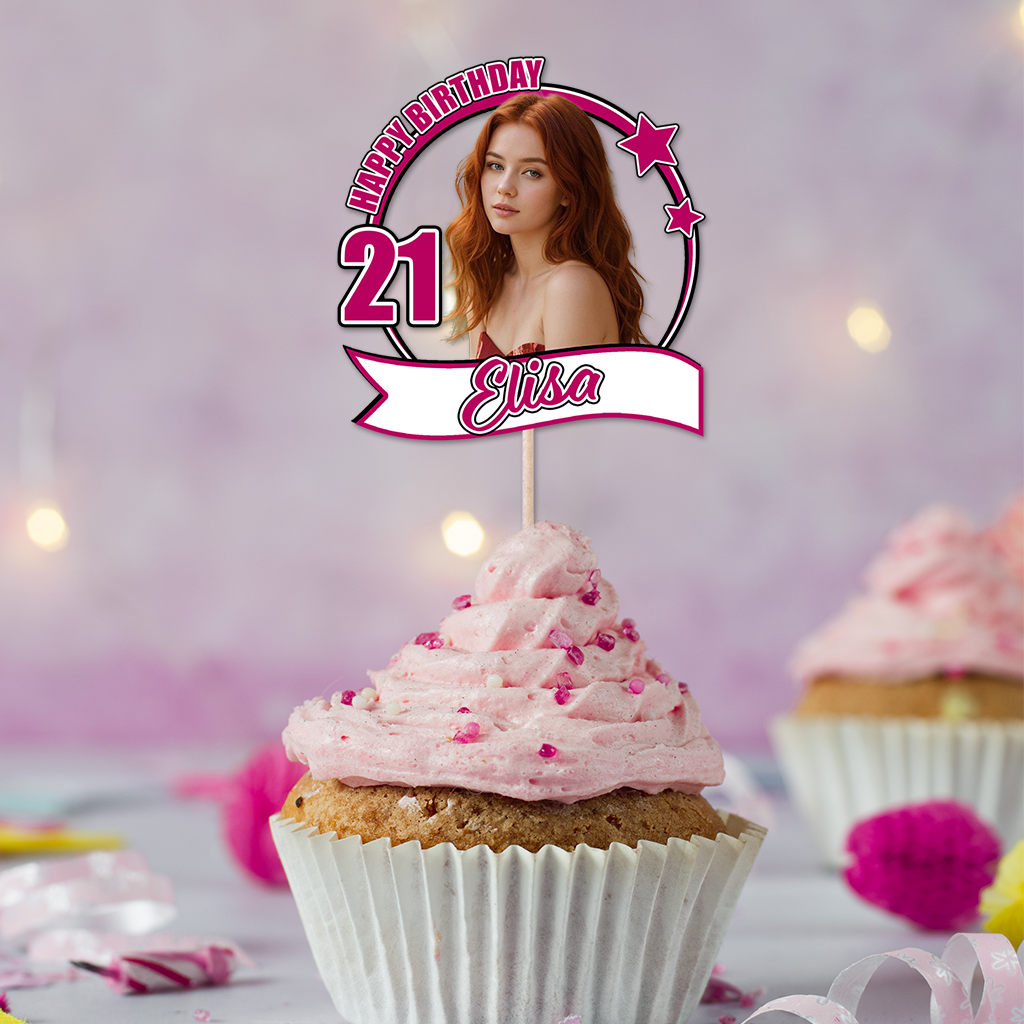Custom Face Birthday - Party Decorations Cake Topper