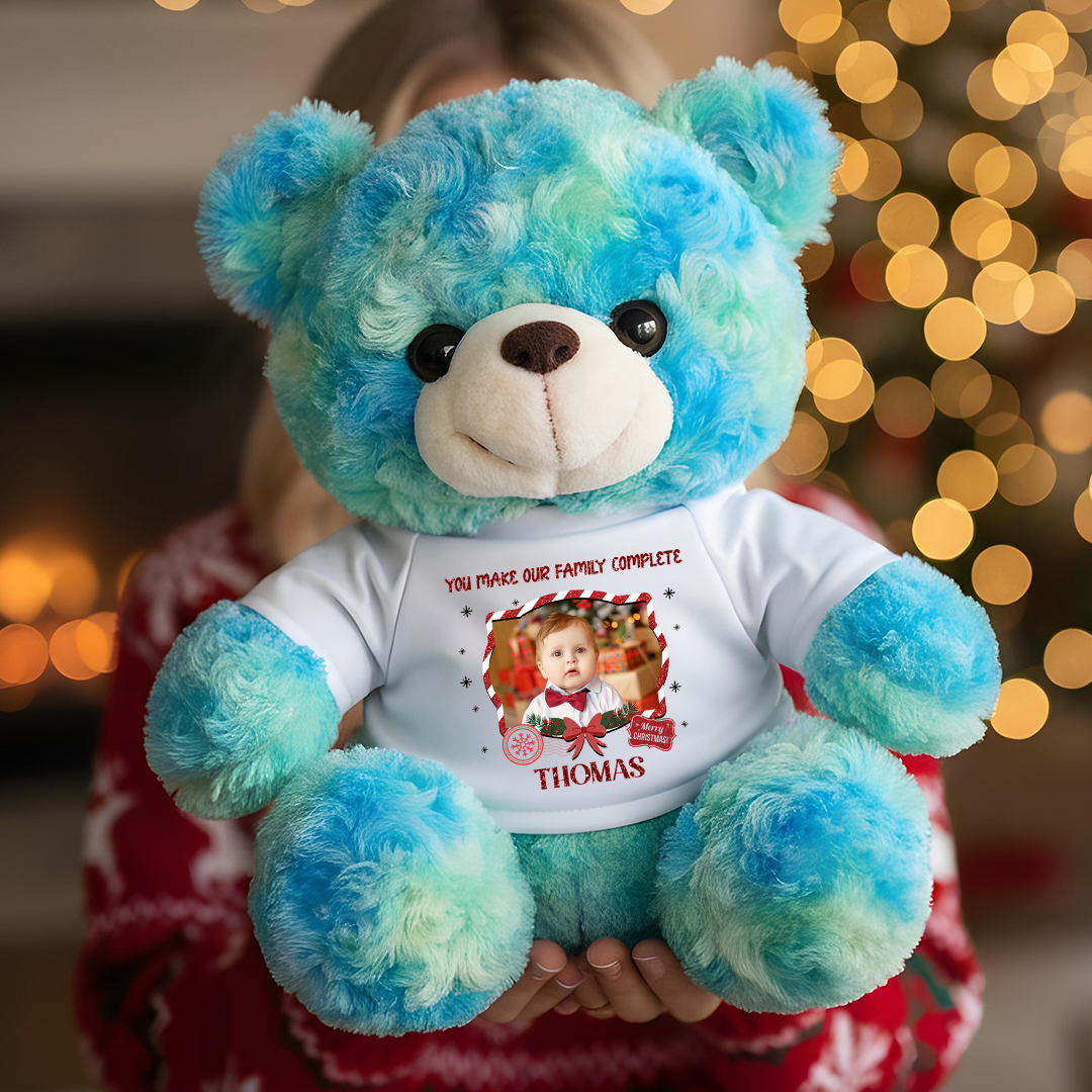 Christmas Family Together - Teddy Bear With Personalized Photo Shirt
