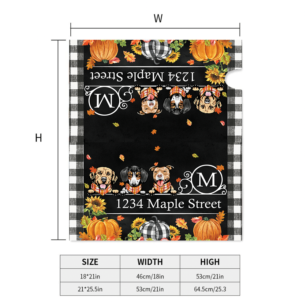 Autumn Pumpkin Season Dog Breeds Mailbox Cover - Dog Mom Gift