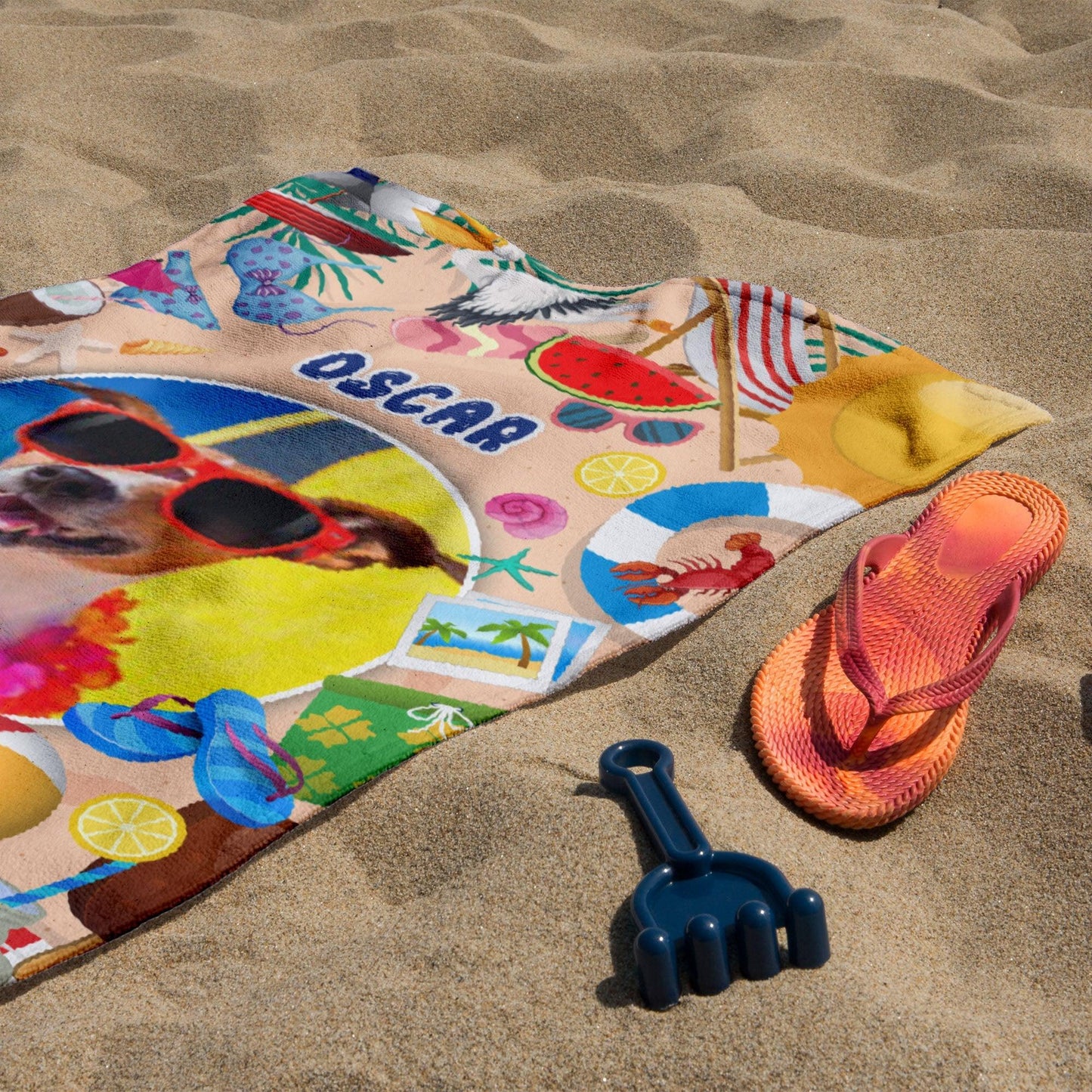 Personalized Dog Beach Towel - Funny Gift For Dog Mom and Dog Dad
