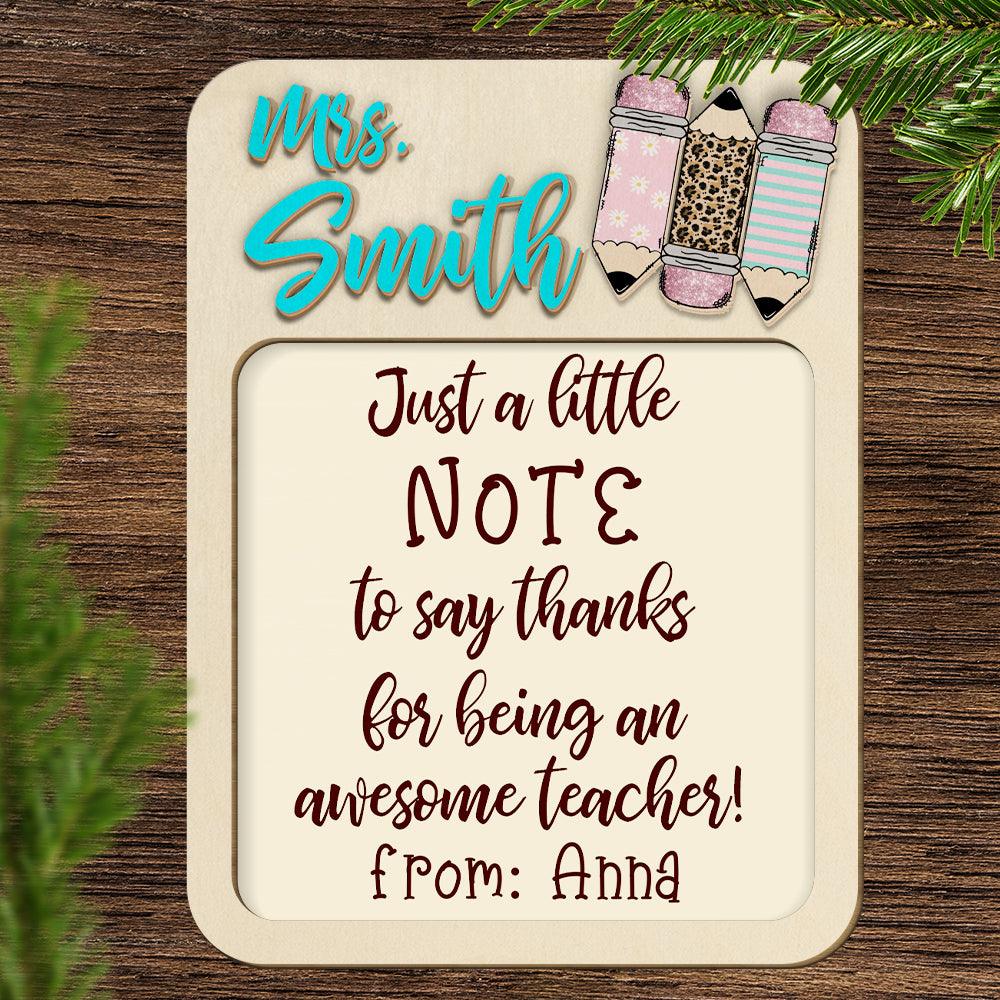 Best Message For Teacher - Personalized Sticky Note Holder