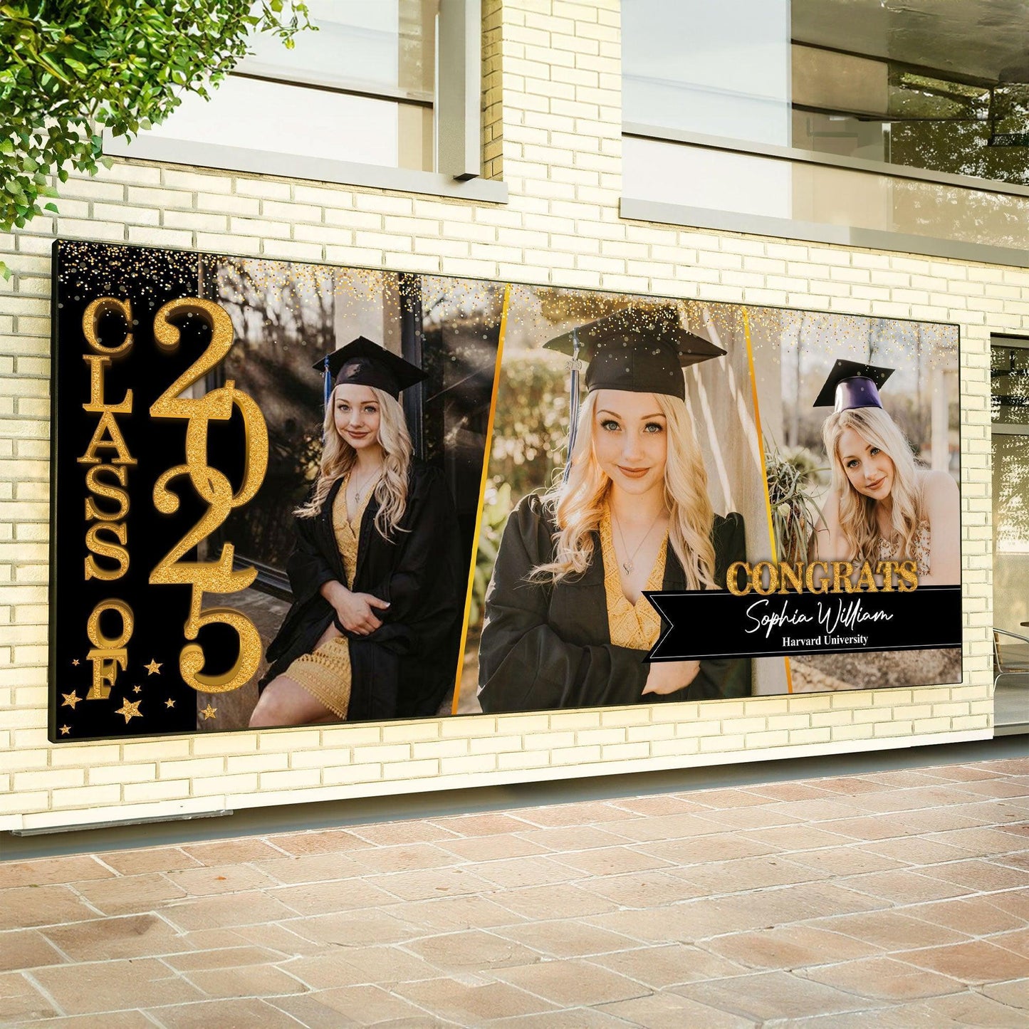 Graduation Garage Door Banner Ver 2 - Glitter Class Of 2025