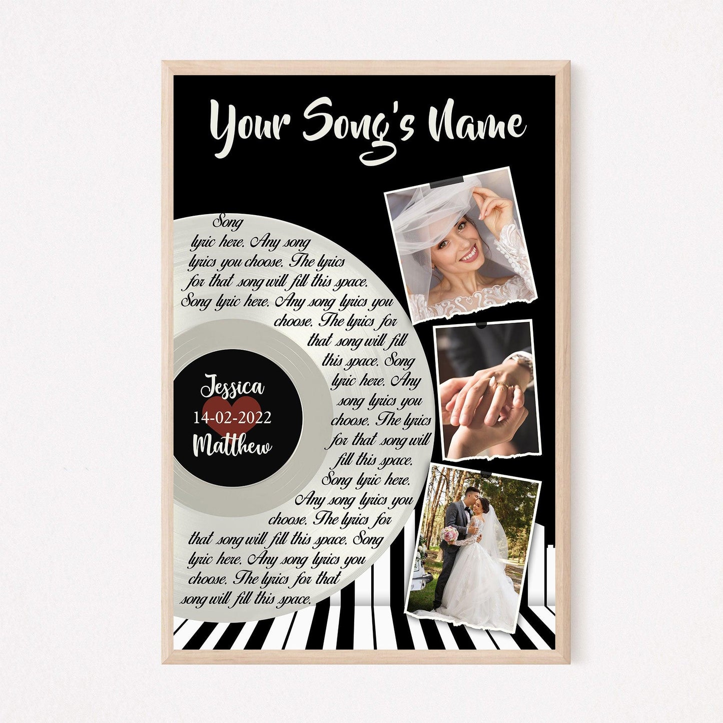 Personalized Song Lyrics Canvas - Music Gift For Him Or Her